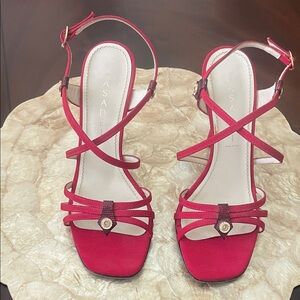Casadei Vibrant Red Strappy Heels